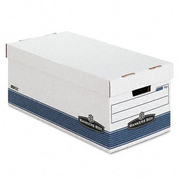 Bankers Box Bankers Box 0070104 Stor/File Storage Box- Letter- Locking Lid- White/Blue- 4/Carton 70104